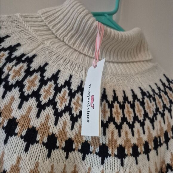 Vineyard Vines Nordic Fairisle Wool Blend Sweater Womens XS Turtleneck NWT - Picture 7 of 7